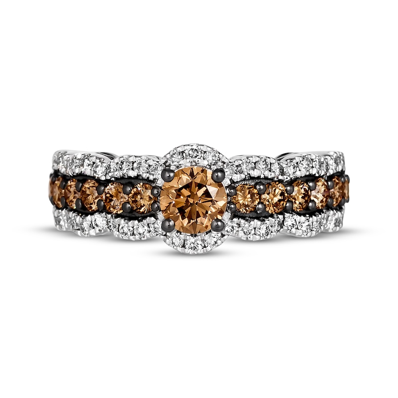 Main Image 4 of Le Vian Chocolate Waterfall Diamond Ring 1-1/3 ct tw 14K Vanilla Gold