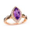 Thumbnail Image 0 of Le Vian Chocolate Twist Amethyst Ring 1/2 ct tw Diamonds 14K Strawberry Gold