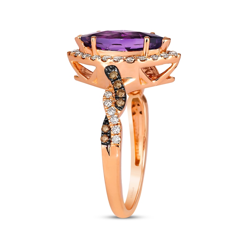 Le Vian Chocolate Twist Amethyst Ring 1/2 ct tw Diamonds 14K Strawberry Gold