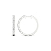 Thumbnail Image 2 of Lab-Created Diamonds by KAY Baguette & Round-Cut Hoop Earrings 1 ct tw 14K White Gold