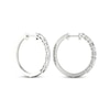 Thumbnail Image 3 of Lab-Created Diamonds by KAY Baguette & Round-Cut Hoop Earrings 1 ct tw 14K White Gold