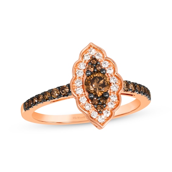 Le Vian Diamond Scalloped Ring 1/2 ct tw 14K Strawberry Gold