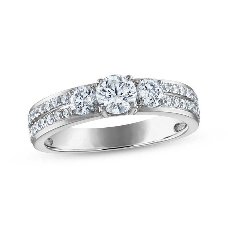 Main Image 1 of Diamond Three-Stone Anniversary Ring 1 ct tw 14K White Gold