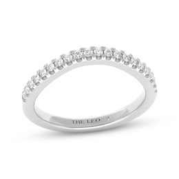 THE LEO First Light Diamond Curved Wedding Band 1/5 ct tw 14K White Gold