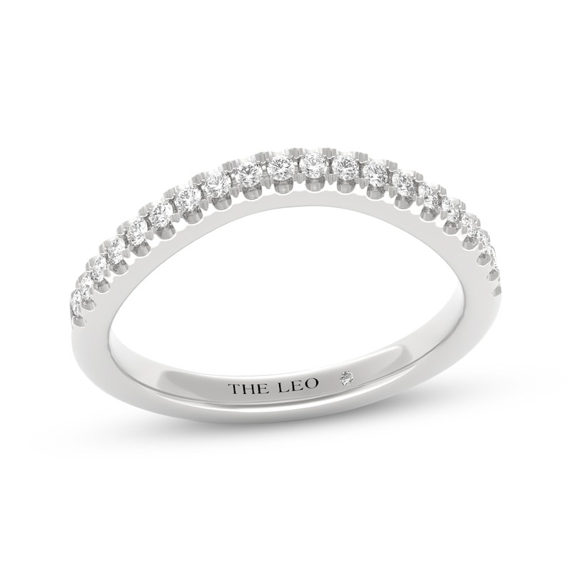 Main Image 1 of THE LEO First Light Diamond Curved Wedding Band 1/5 ct tw 14K White Gold