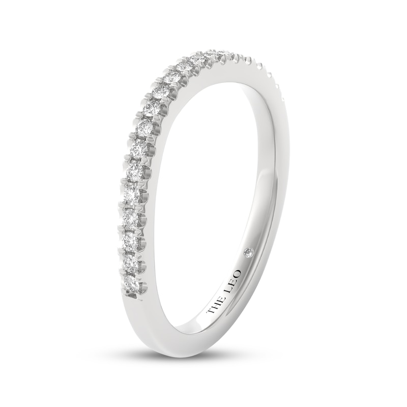 Main Image 2 of THE LEO First Light Diamond Curved Wedding Band 1/5 ct tw 14K White Gold