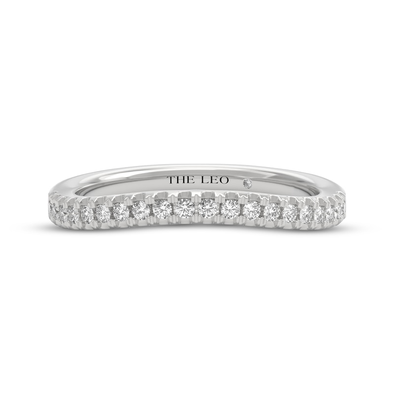 Main Image 3 of THE LEO First Light Diamond Curved Wedding Band 1/5 ct tw 14K White Gold