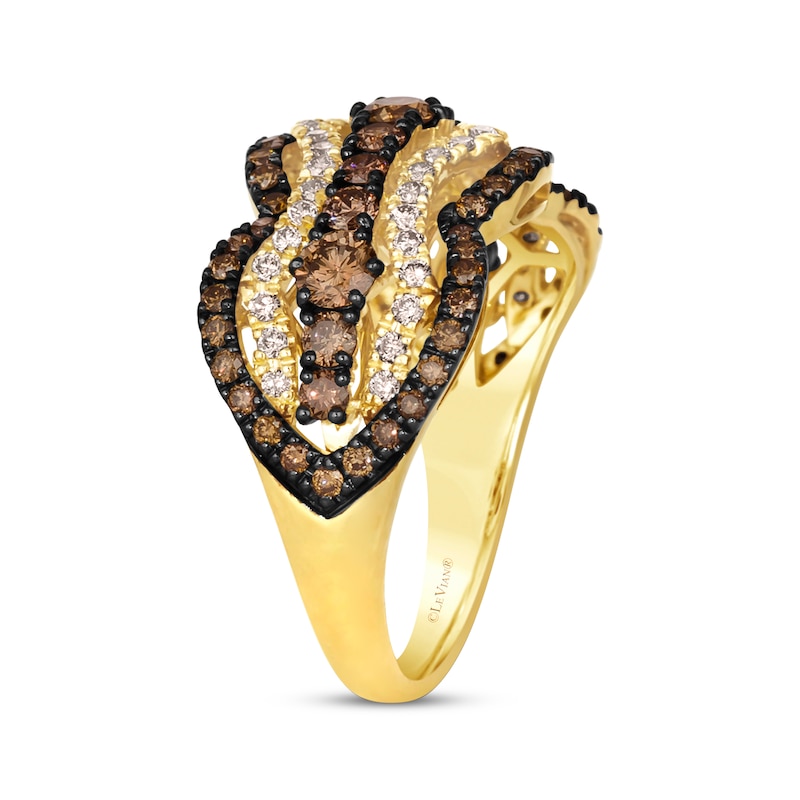 Main Image 2 of Le Vian Vault Diamond Arabesque Frame Ring 1-3/8 ct tw 14K Honey Gold Size 7