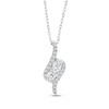 Thumbnail Image 1 of Diamond Three-Stone Swirl Necklace 1/2 ct tw 10K White Gold 18&quot;