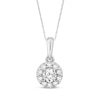 Thumbnail Image 1 of Diamond Halo Necklace 1/4 ct tw 10K White Gold 18&quot;