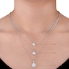 Thumbnail Image 4 of Diamond Halo Necklace 1/4 ct tw 10K White Gold 18&quot;