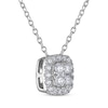 Thumbnail Image 1 of THE LEO Diamond Multi-Stone Cushion-Shape Necklace 1/3 ct tw 14K White Gold 19"