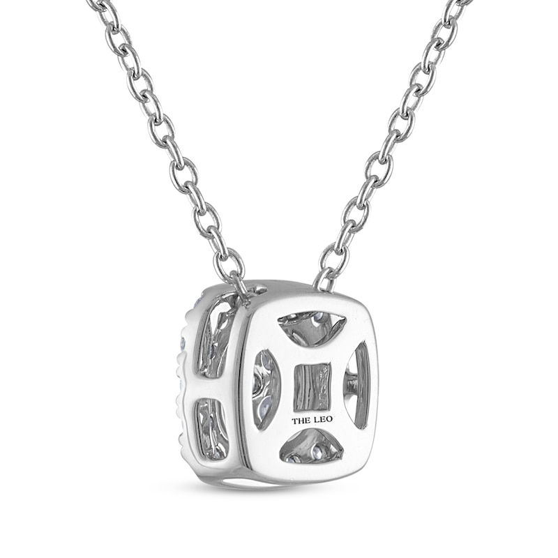 THE LEO Diamond Multi-Stone Cushion-Shape Necklace 1/3 ct tw 14K White Gold 19"