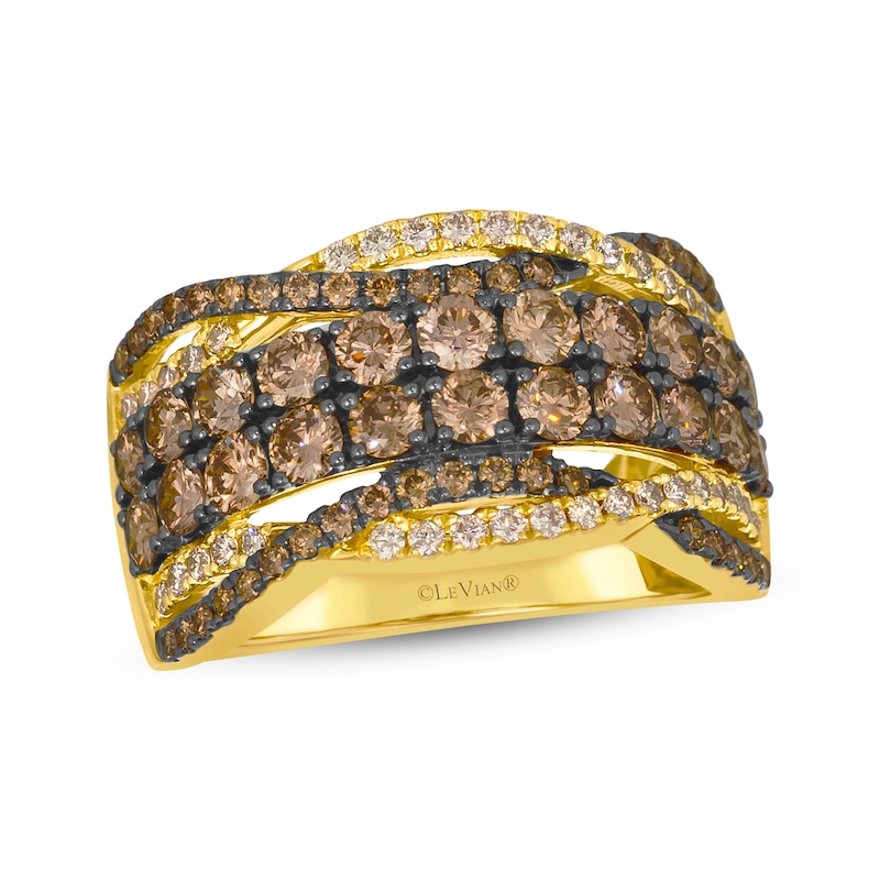 Main Image 1 of Le Vian Diamond Multi-Row Twist Ring 2 ct tw 14K Honey Gold