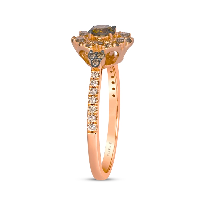 Main Image 2 of Le Vian Diamond Flower Ring 1/2 ct tw 14K Strawberry Gold