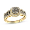 Thumbnail Image 1 of Le Vian Chocolate Waterfall Diamond Cushion Halo Ring 1 ct tw 14K Honey Gold