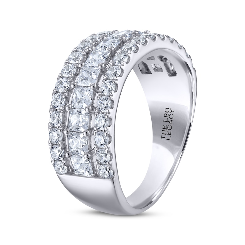 Main Image 2 of THE LEO Legacy Lab-Grown Diamond Princess & Round-Cut Anniversary Ring 2 ct tw 14K White Gold