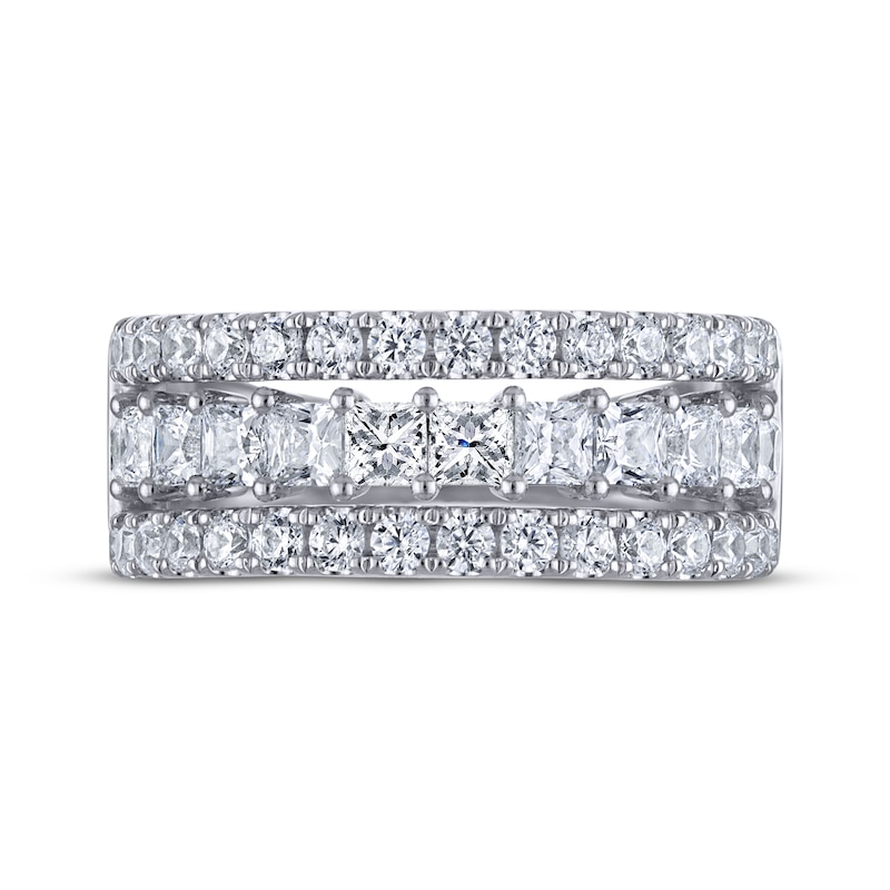 Main Image 3 of THE LEO Legacy Lab-Grown Diamond Princess & Round-Cut Anniversary Ring 2 ct tw 14K White Gold