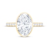 Thumbnail Image 2 of Lab-Created Diamonds by KAY Oval-Cut Hidden Halo Bezel-Set Engagement Ring 3-1/2 ct tw 14K Yellow Gold