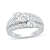 Thumbnail Image 1 of Lab-Grown Diamonds by KAY Staggered Three-Stone Anniversary Ring 2 ct tw 14K White Gold