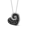 Thumbnail Image 1 of Disney Treasures The Nightmare Before Christmas Black Onyx & Diamond Heart Necklace 1/15 ct tw Sterling Silver 19&quot;