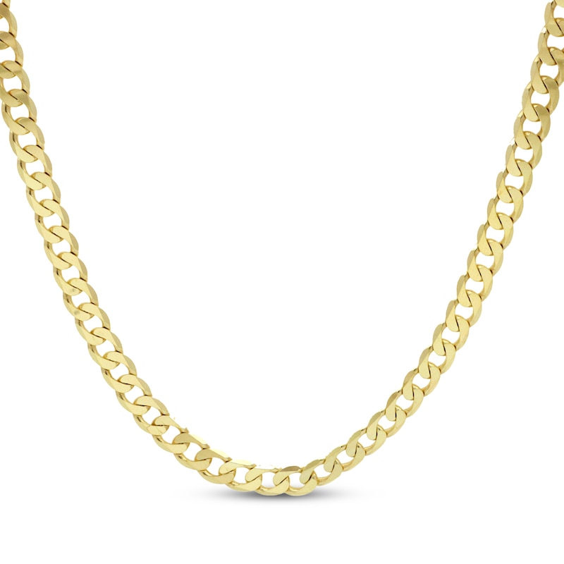 Main Image 1 of Solid Curb Chain Necklace 5.79mm 14K Yellow Gold 20&quot;