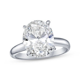 Now + Forever Lab-Grown Diamonds Oval-Cut Solitaire Engagement Ring 3-1/2 ct tw 14K White Gold (I/SI2)