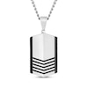 Thumbnail Image 1 of Men's Chevron Dog Tag Necklace Stainless Steel & Black Ion Plating 24&quot;