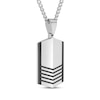 Thumbnail Image 2 of Men's Chevron Dog Tag Necklace Stainless Steel & Black Ion Plating 24&quot;