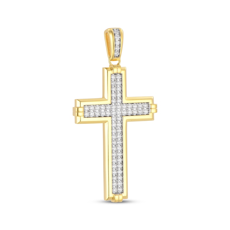 Main Image 2 of Men's Diamond Cross Charm 2 ct tw 10K Yellow Gold