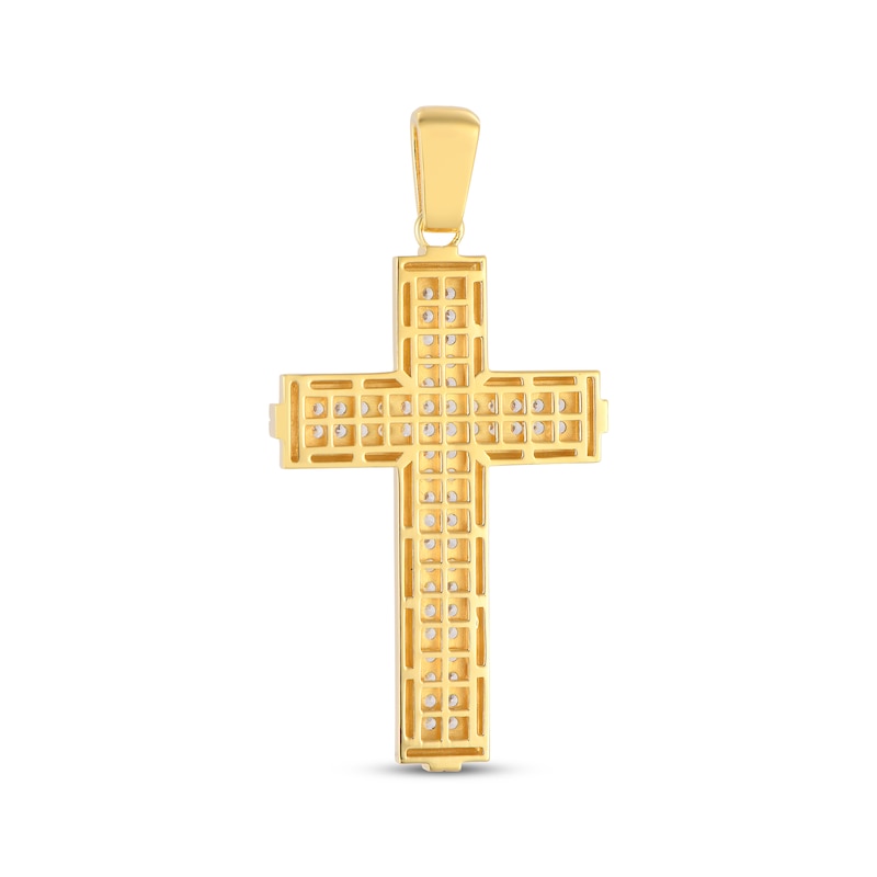 Main Image 3 of Men's Diamond Cross Charm 2 ct tw 10K Yellow Gold