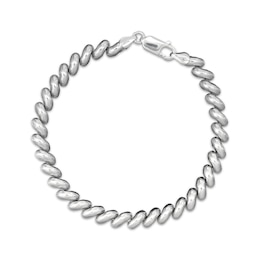 Semi-Solid San Marco Chain Bracelet 6.3mm Sterling Silver 7.5&quot;