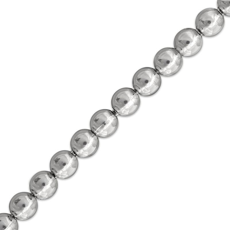 Main Image 2 of Solid Bead Chain Bracelet 4mm Sterling Silver 7.5&quot;