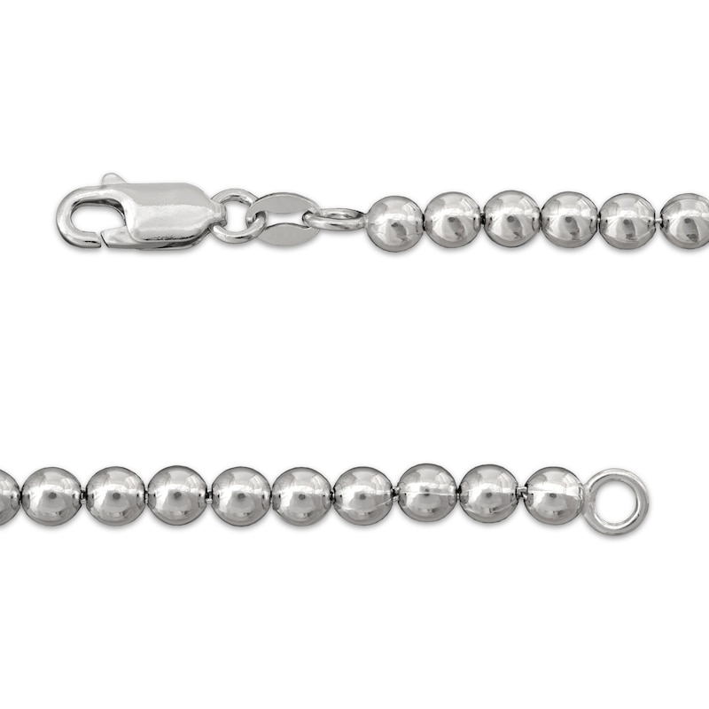 Main Image 3 of Solid Bead Chain Bracelet 4mm Sterling Silver 7.5&quot;