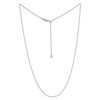 Thumbnail Image 2 of Solid Adjustable Diamond-Cut Cable Chain Necklace 1.2mm Sterling Silver 24&quot;