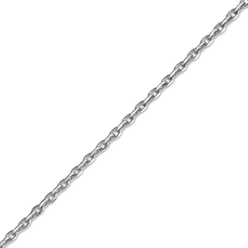 Main Image 3 of Adjustable Diamond-Cut Cable Chain Necklace 1.2mm Solid Sterling Silver 24&quot;