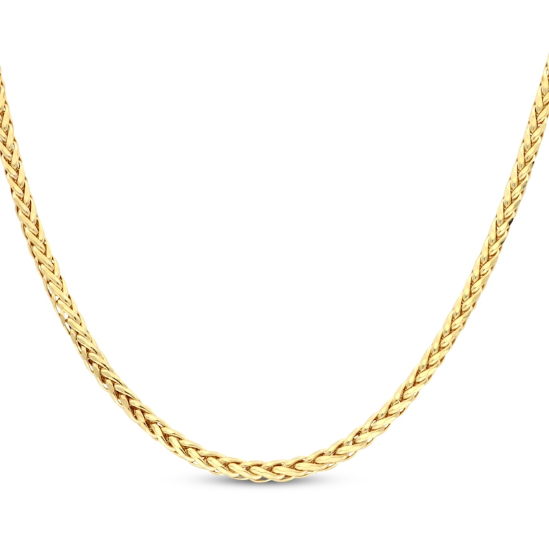 Main Image 1 of Semi-Solid Wheat Chain Necklace 4mm 10K Yellow Gold 22&quot;