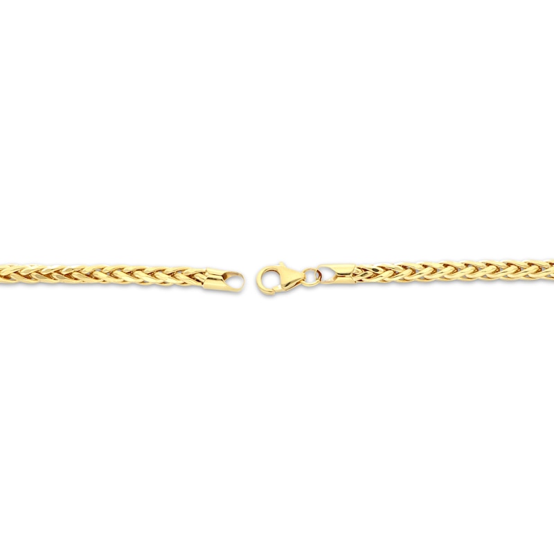 Main Image 3 of Semi-Solid Wheat Chain Necklace 4mm 10K Yellow Gold 22&quot;