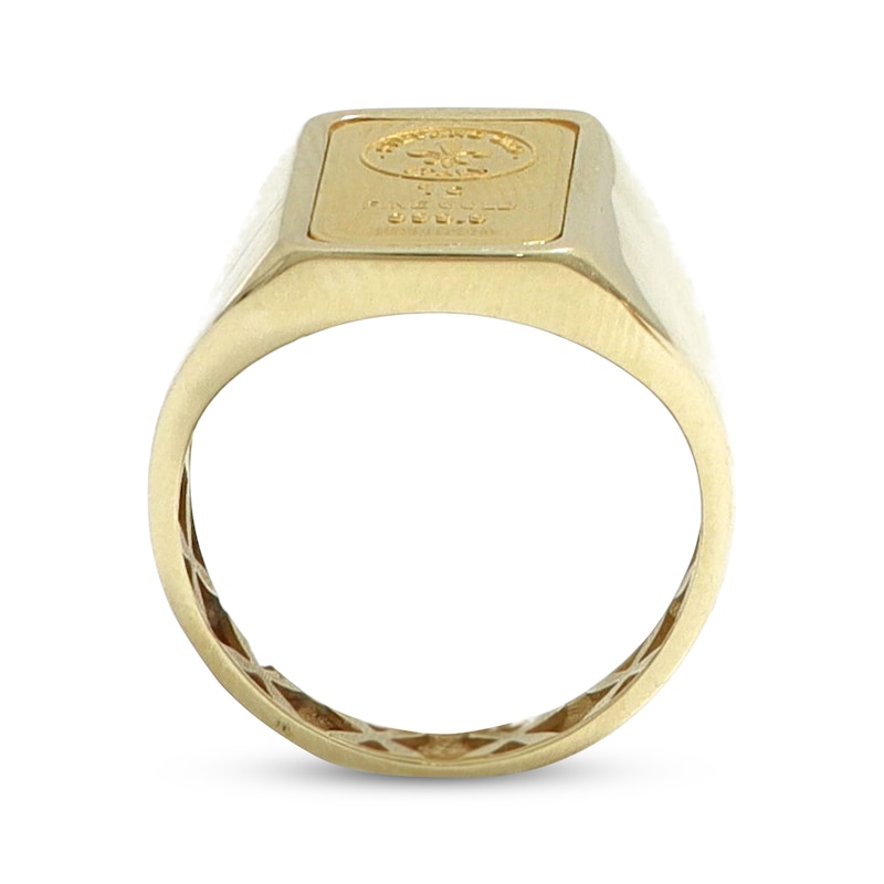 Main Image 2 of 1-gram Fine Gold Bar Signet Ring 14K & 24K Yellow Gold