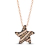 Thumbnail Image 1 of Godiva x Le Vian Diamond Striped Star Necklace 1/2 ct tw 14K Strawberry Gold 19&quot;