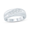 Thumbnail Image 1 of Now + Forever Men's Diamond Five-Stone Wedding Band 1/2 ct tw 10K White Gold 8.2mm