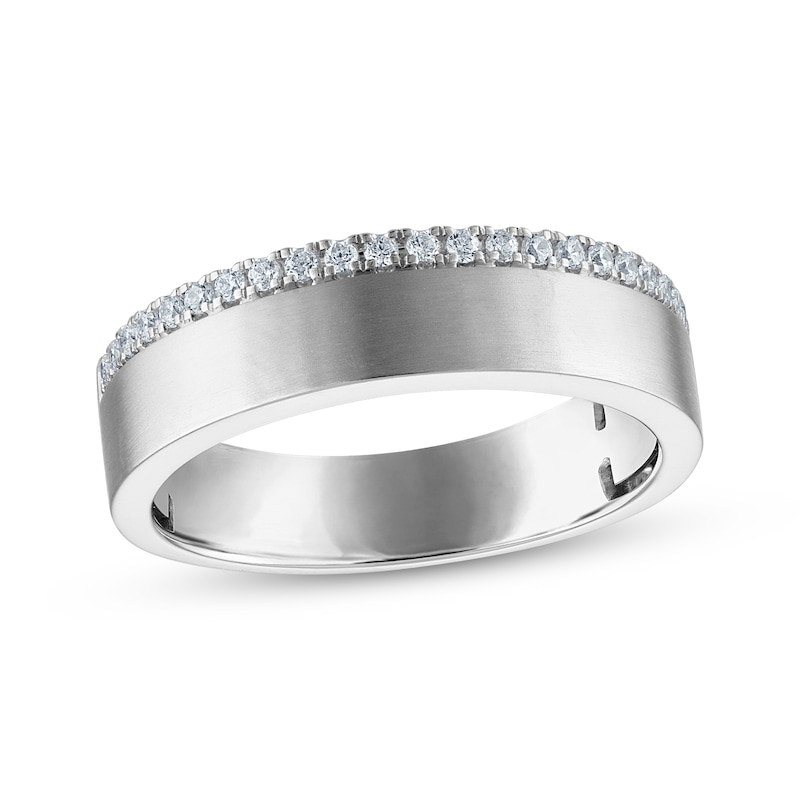 Main Image 1 of Men's Diamond Wedding Band 1/4 ct tw 10K White Gold