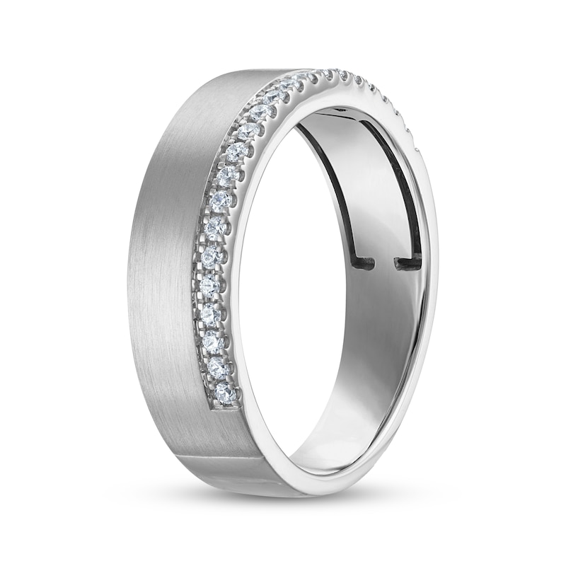 Main Image 2 of Men's Diamond Wedding Band 1/4 ct tw 10K White Gold