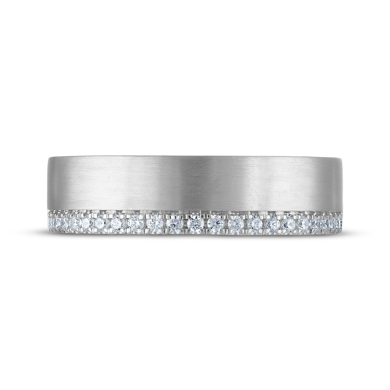 Main Image 3 of Men's Diamond Wedding Band 1/4 ct tw 10K White Gold