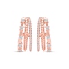 Thumbnail Image 2 of Diamond Three-Row Split J-Hoop Huggie Earrings 1/4 ct tw 10K Rose Gold