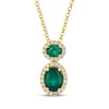 Thumbnail Image 1 of Le Vian Oval-Cut Emerald Necklace 1/5 ct tw Diamonds 14K Honey Gold 19&quot;