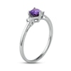 Thumbnail Image 2 of Amethyst & Diamond Heart Ring 1/10 ct tw 10K White Gold