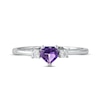 Thumbnail Image 3 of Amethyst & Diamond Heart Ring 1/10 ct tw 10K White Gold