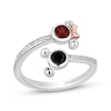 Thumbnail Image 1 of Disney Treasures Mickey & Minnie Mouse Garnet, Black Onyx & Diamond Ring 1/15 ct tw Sterling Silver & 10K Rose Gold