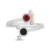 Thumbnail Image 4 of Disney Treasures Mickey & Minnie Mouse Garnet, Black Onyx & Diamond Ring 1/15 ct tw Sterling Silver & 10K Rose Gold